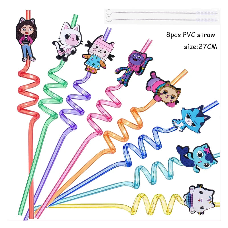 Gabby Dollhouse Birthday Decoration Kit Mix Gabby Birthday Napkins Cups Tablecloth Plates Gabby Cat Balloon Supplies Party Favor