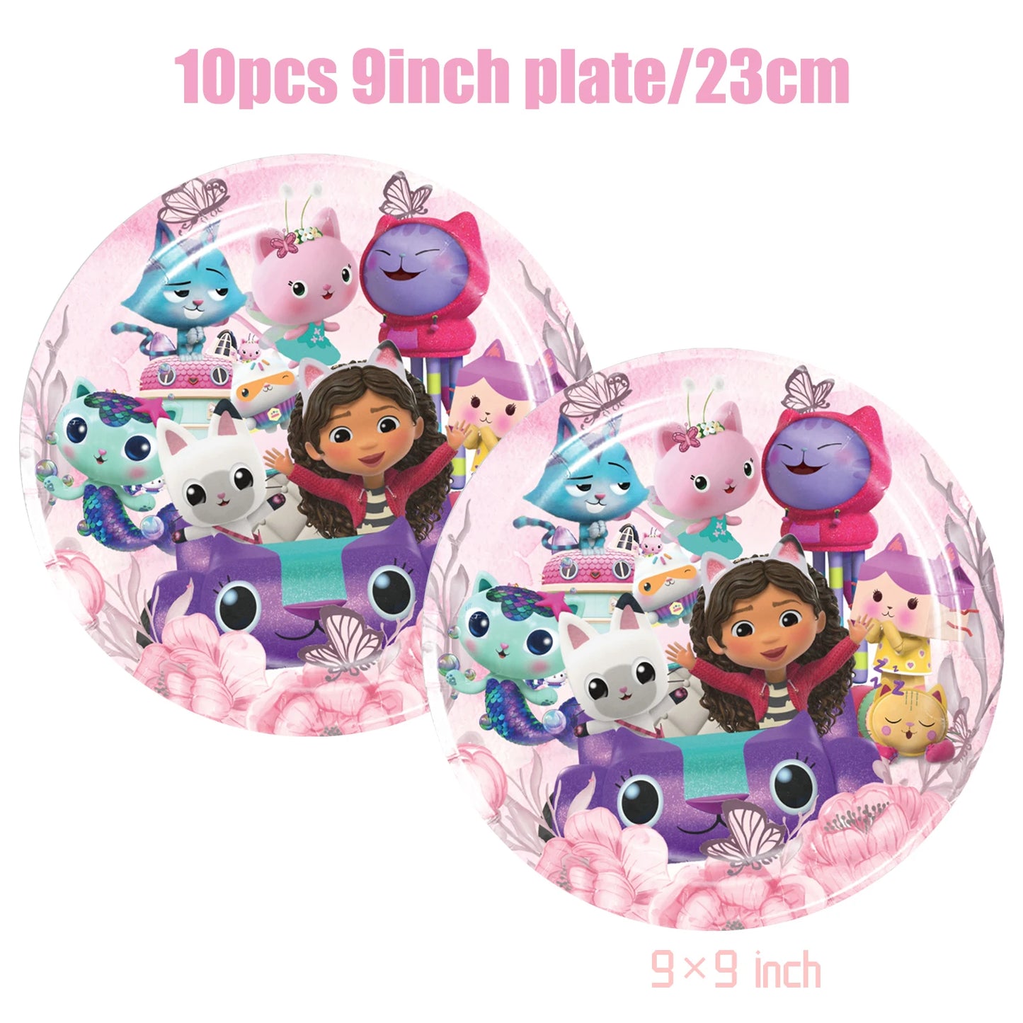 Gabby Dollhouse Birthday Decoration Kit Mix Gabby Birthday Napkins Cups Tablecloth Plates Gabby Cat Balloon Supplies Party Favor