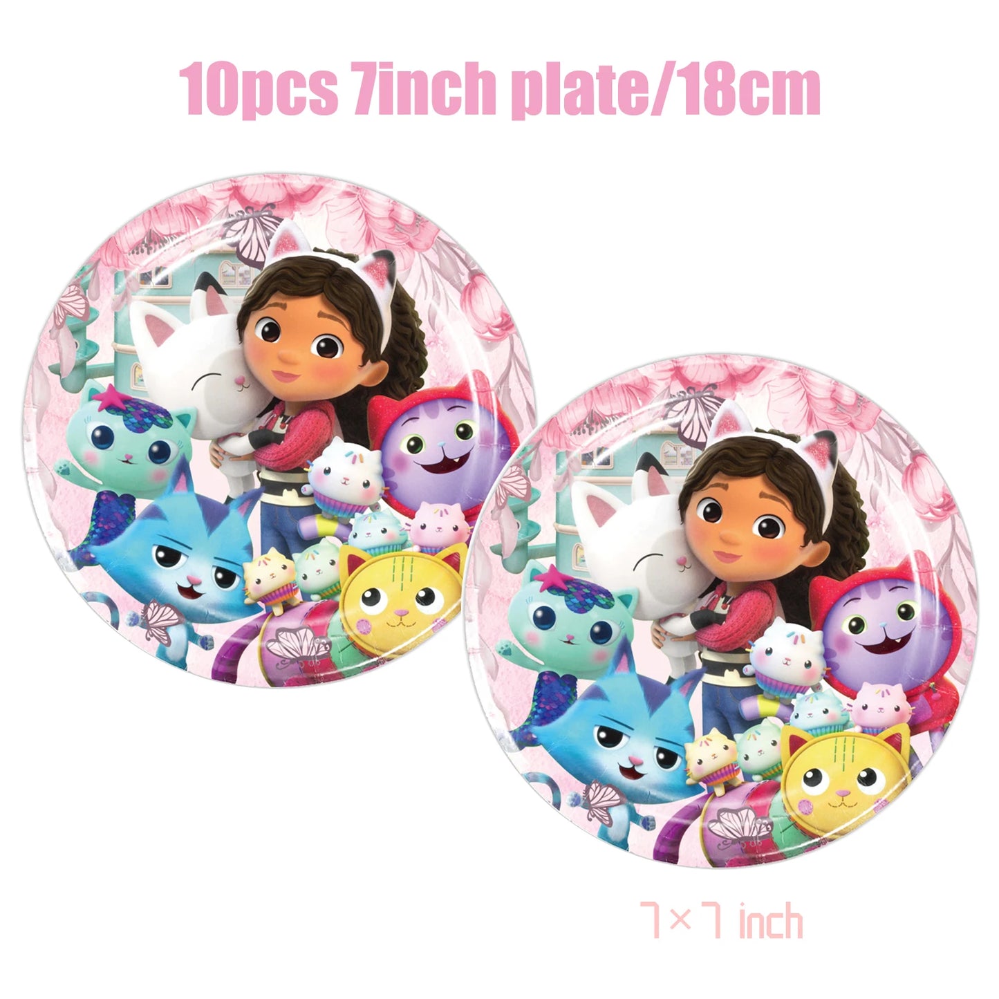 Gabby Dollhouse Birthday Decoration Kit Mix Gabby Birthday Napkins Cups Tablecloth Plates Gabby Cat Balloon Supplies Party Favor