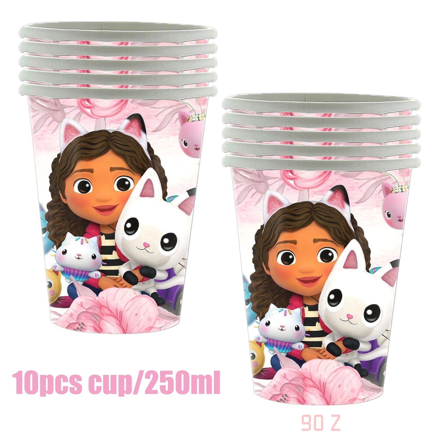 Gabby Dollhouse Birthday Decoration Kit Mix Gabby Birthday Napkins Cups Tablecloth Plates Gabby Cat Balloon Supplies Party Favor